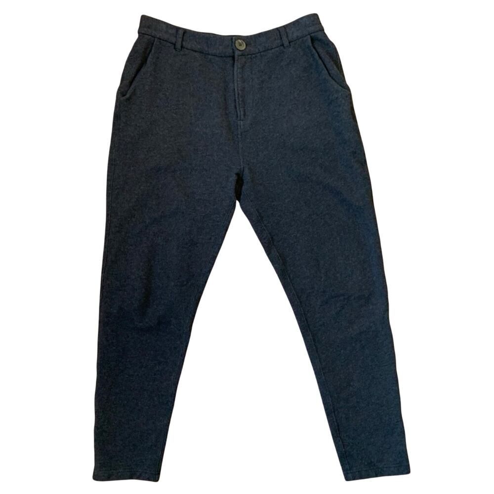 NAADAM Cotton Cashmere Pants Size S Heathered Blue Soft Knit Tapered Trousers